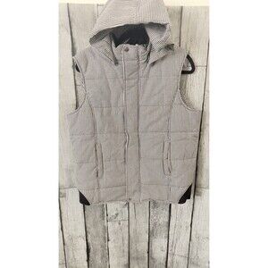 TAKEO KIKUCHI Down Hooded Vest Black/White Checkered Size 3